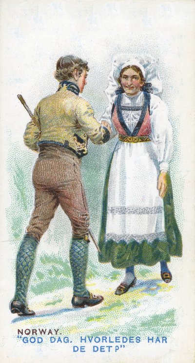 Customary Greeting in Norway, 1907 by English School